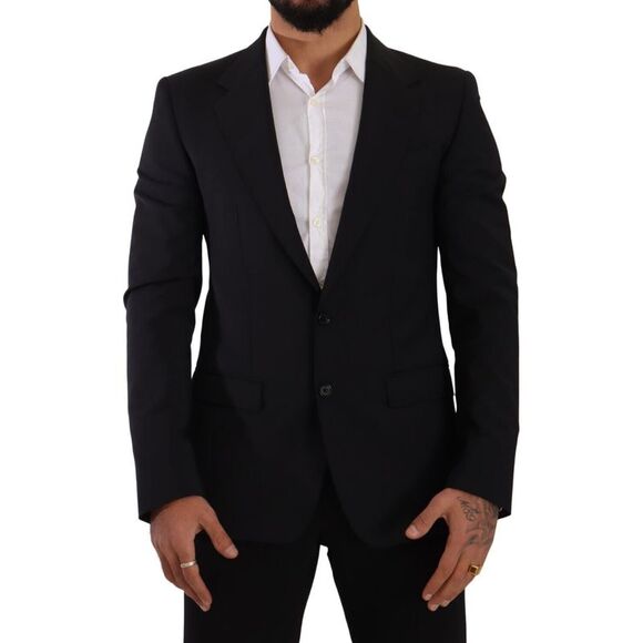 Dolce & Gabbana Black Slim Fit Vest 2 Button MARTINI Men's Blazer